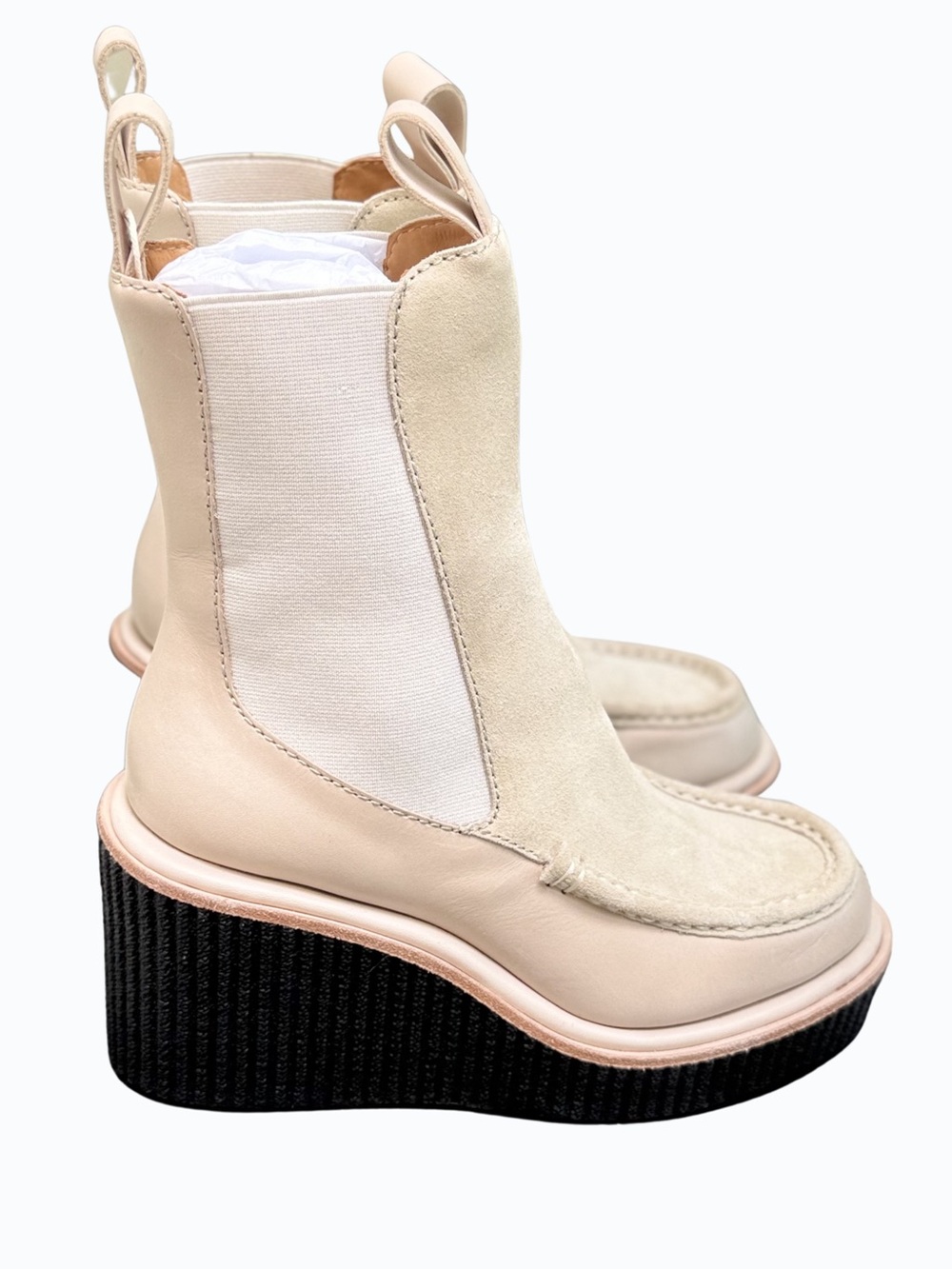 RAG & BONE SLOANE CHELSEA BOOTS - BEIGE PALOMA SUEDE 38.5 Pristine Condition NWB